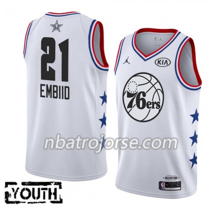 Barn Philadelphia 76ers Tröja Joel Embiid 21 2019 All-Star Jordan Brand Vit Swingman